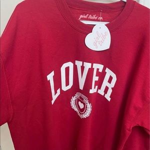 Girl tribe “lover” crewneck new with tags never worn unisex xl